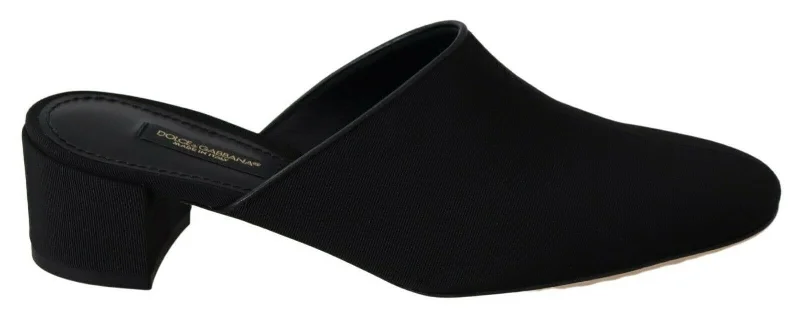 Affordable Shoe Fashion Dolce & Gabbana Chic Black Grosgrain Slide Women's Sandals