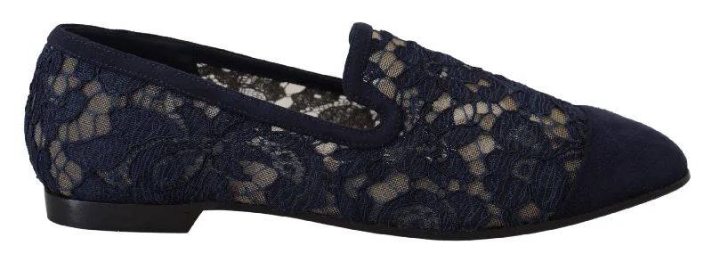 Soft Sole Shoes Discount Dolce & Gabbana Elegant Blue Loafers Flats - Summer Women's Chic