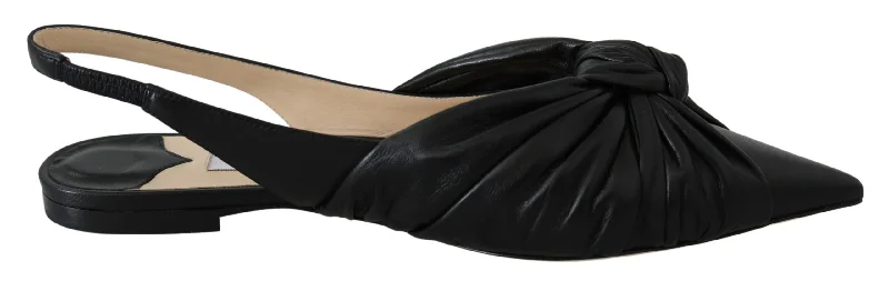End Of Season Sale Jimmy Choo Elegant Pointed Toe Leather Women's Flats