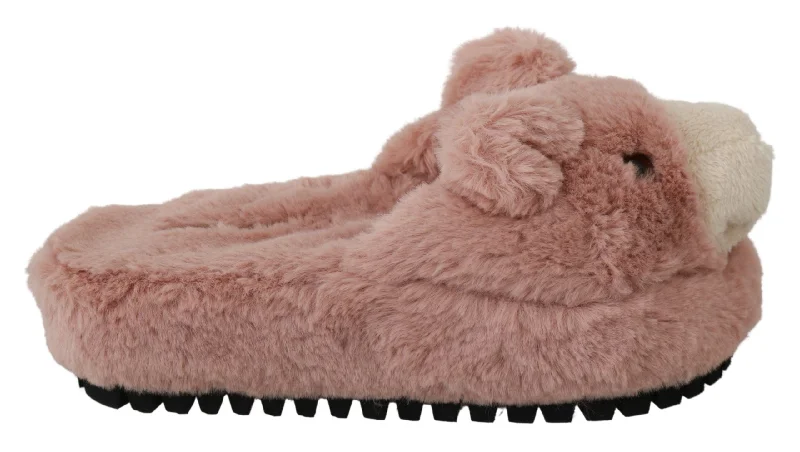 Fresh Styles, Fresh Deals Dolce & Gabbana Chic Pink Bear House Slippers by Women's D&G