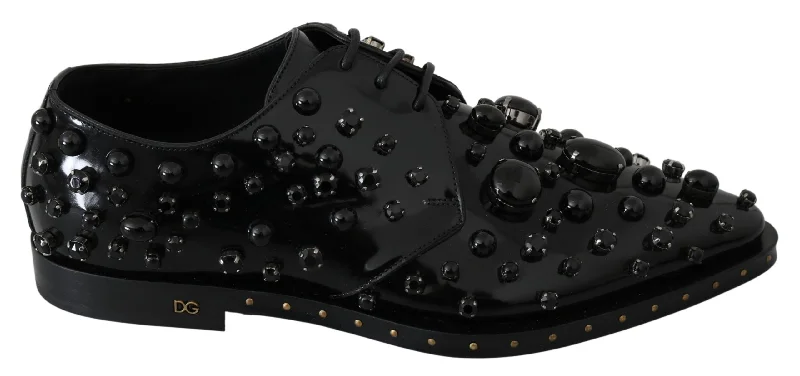 Flash Sales This Week Dolce & Gabbana Elegant Black Dress Shoes with Women's Crystals