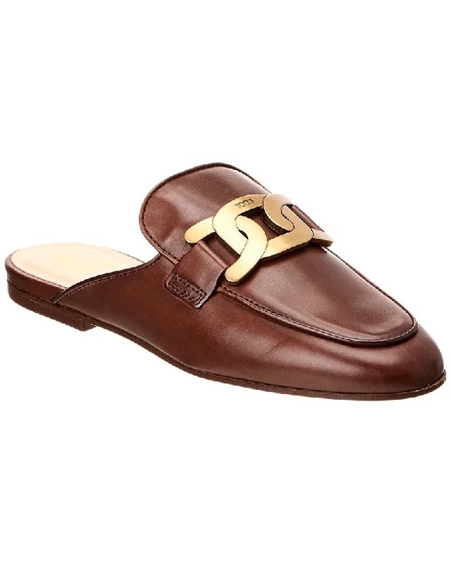Women's Breathable Flats Tod's Logo Leather Flat
