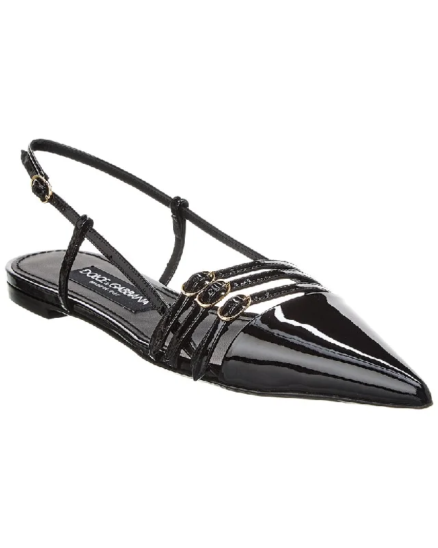 Limited Time Offers Dolce & Gabbana Leather Slingback Flat