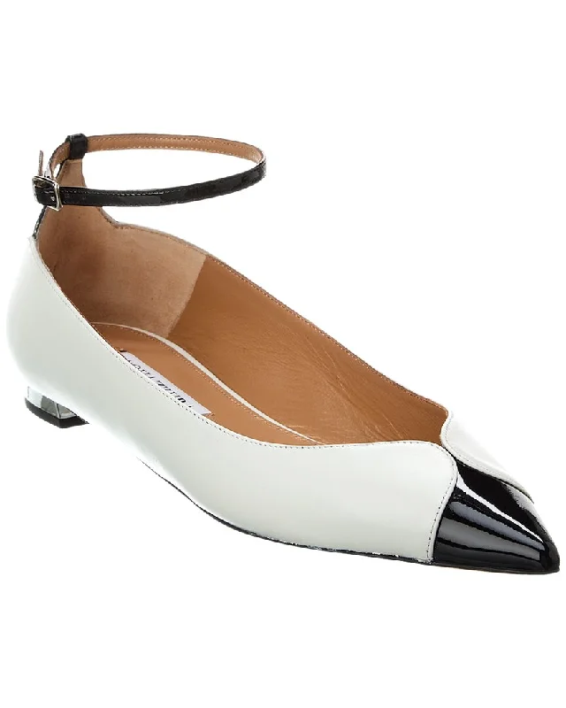 Limited-Time Shoe Deals Aquazzura Pinot Leather & Patent Ballet Flat