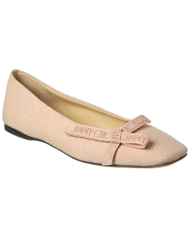 Women's Fashion-Forward Flats Jimmy Choo Veda Linen Ballerina Flat