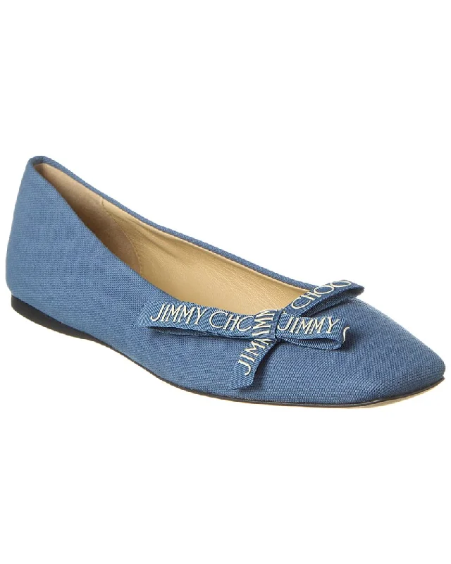 Women's Non-Slip Flats Jimmy Choo Veda Linen Ballerina Flat