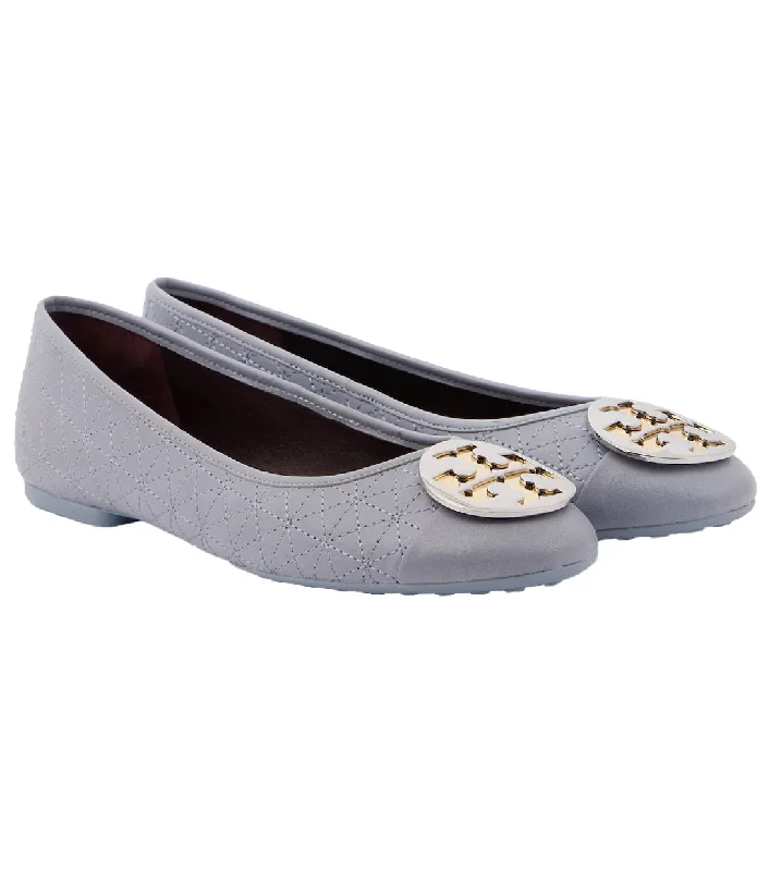 Fashionable Casual Shoes Sale Tory Burch Women's Claire Quilted Ballet Flat, Dew Blue/Gold/Silver