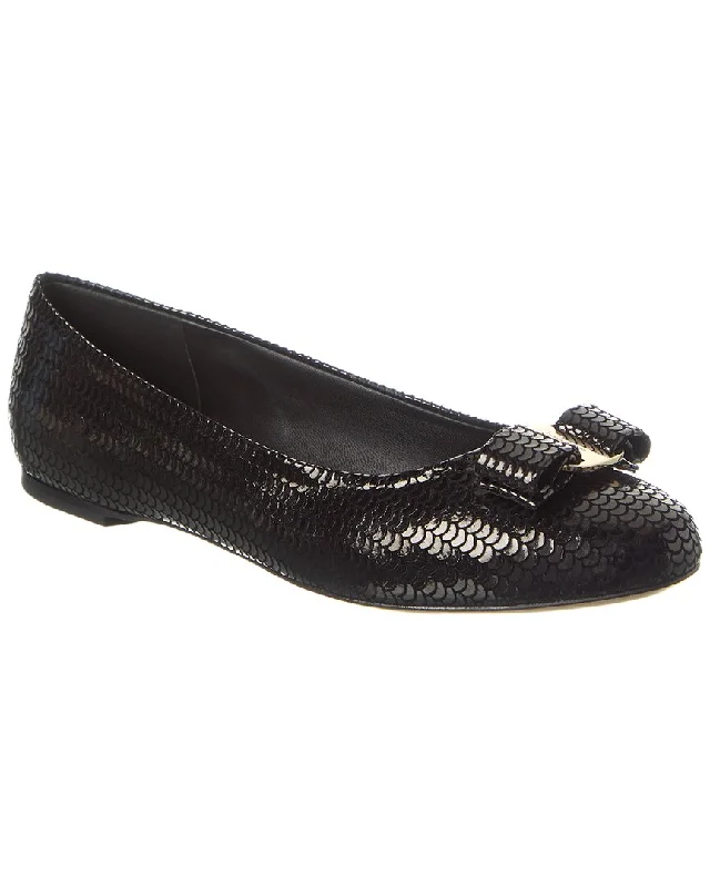 Limited Time Offer Ferragamo Varina Sequin Suede Flat