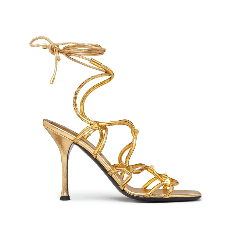 Functional Comfort Shoes Deals Valentino Garavani Rockstud Net Lace-Up Sandals