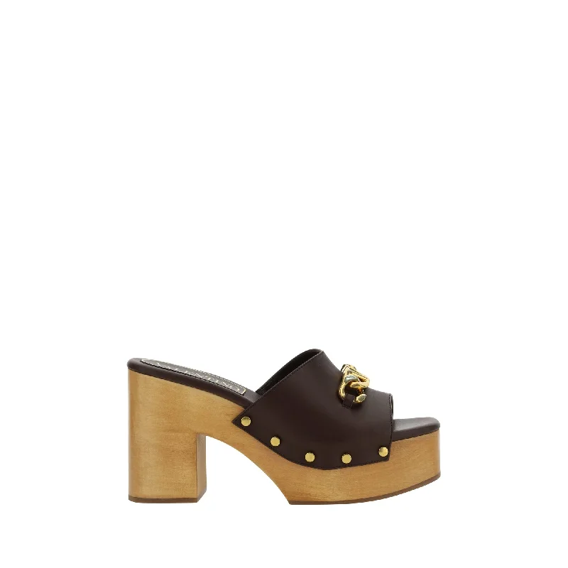 Luxury Boots Sale Valentino Garavani V'logo Chain Open Toe Platform Mules