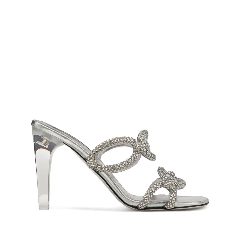End Of Season Sale Valentino Garavani All-Over Rhinestone Crystal Sandals in Satin
