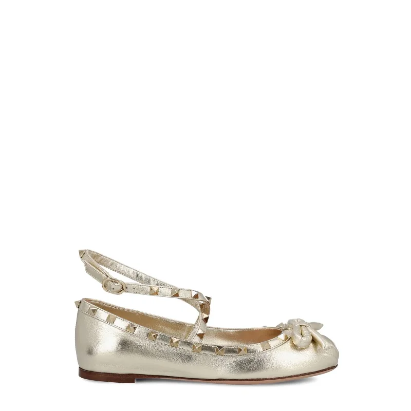 Winter Warehouse Sale Valentino Garavani Rockstud Bow Detailed Ballerinas