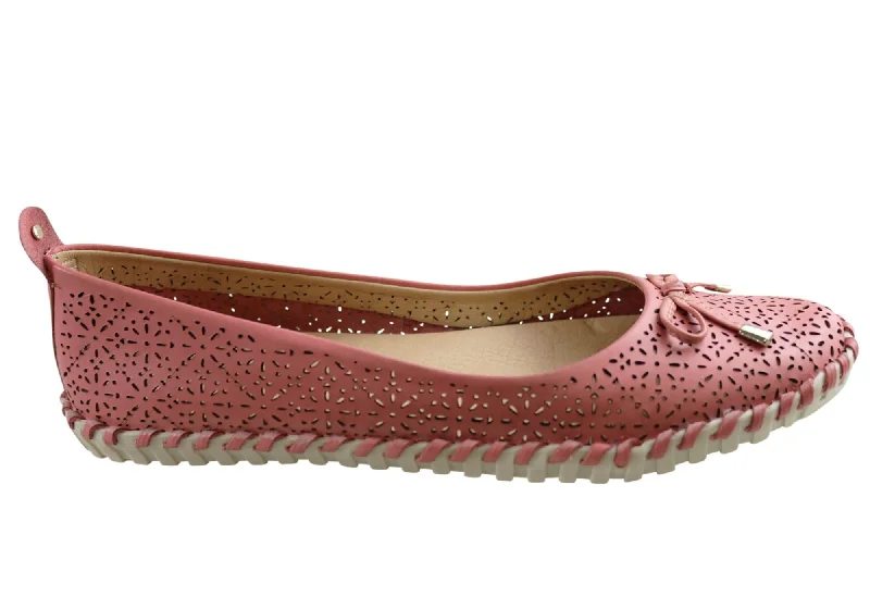 Dive Into Trendy Styles Bottero Hampshire Womens Comfort Leather Ballet Flats Made In Brazil