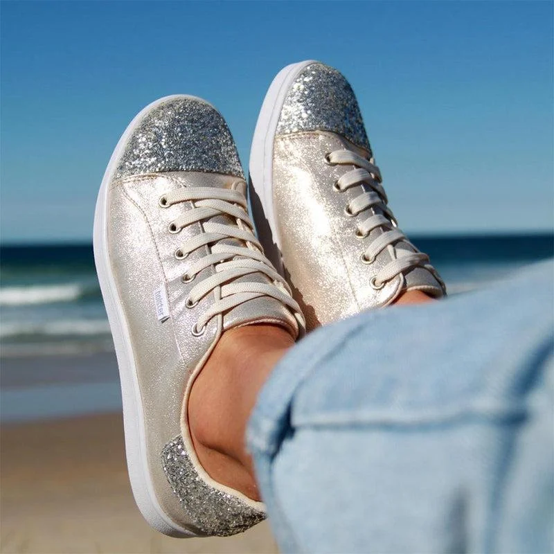 Lightweight Walking Shoes Offers Holster Stardust Sneaker - Champagne