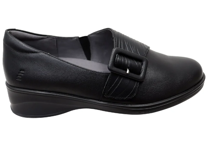 Hot Items Homyped Scope Buckle Womens Comfortable Leather Shoes