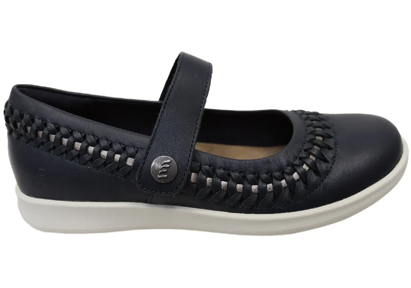 Non-Slip Shoes Homyped Sierra Summer Womens Leather Wide Fit Mary Jane Shoes