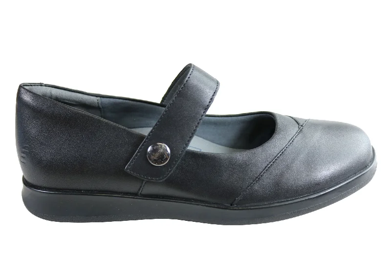 Seasonal Style Discounts Homyped Sierra Womens Supportive Leather Wide Fit Mary Jane Shoes