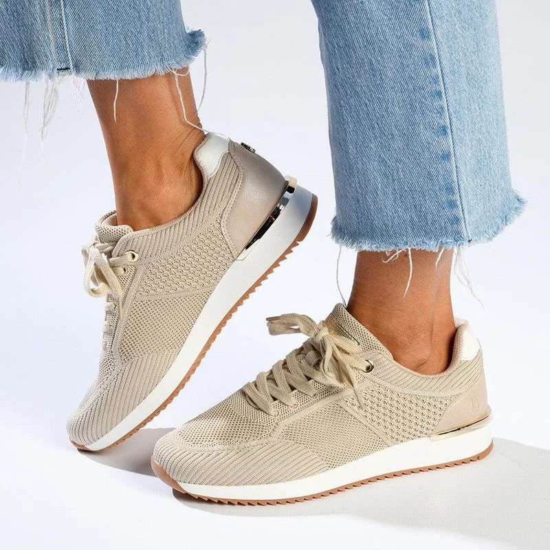 Comfort Meets Fashion Hush Puppies Remy Flyknit Sneaker - Beige