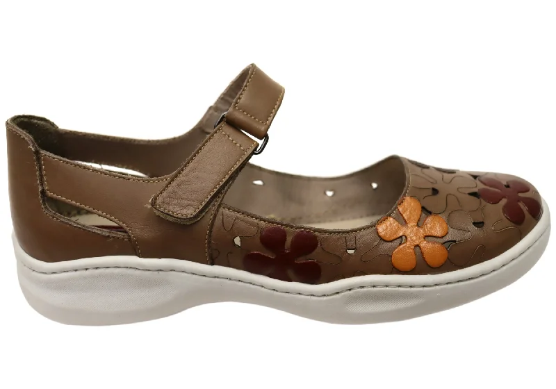 Chic Styles J Gean Poppy Womens Comfortable Brazilian Leather Mary Jane Shoes