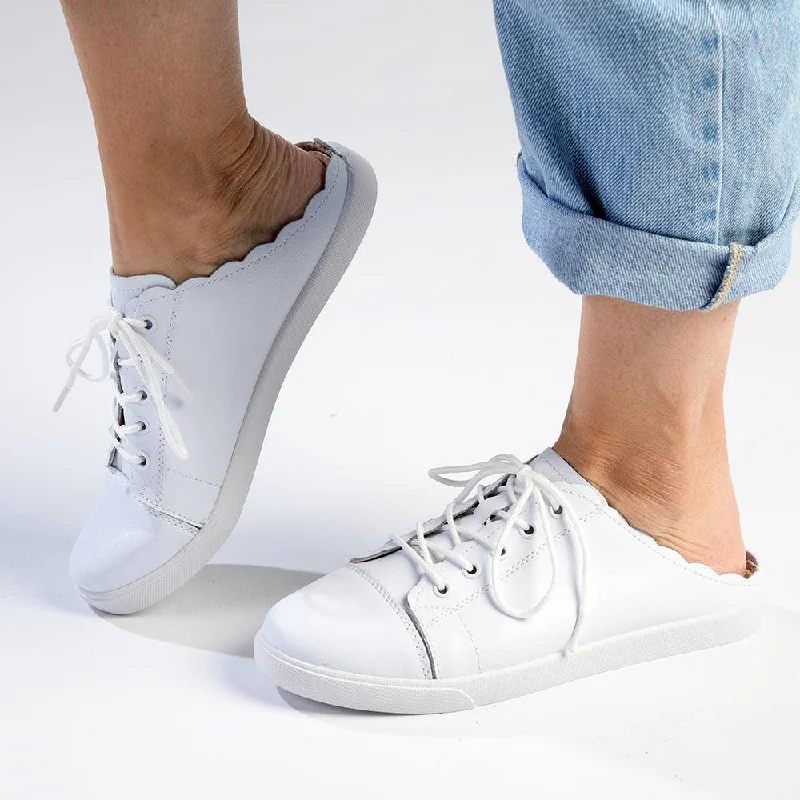 Season Offer Julz Luka Leather Mule Slip On Sneaker - White