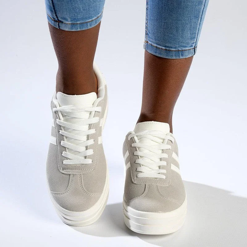 Fashion Essentials Madison Ariella Platform Fashion Sneaker - Grey