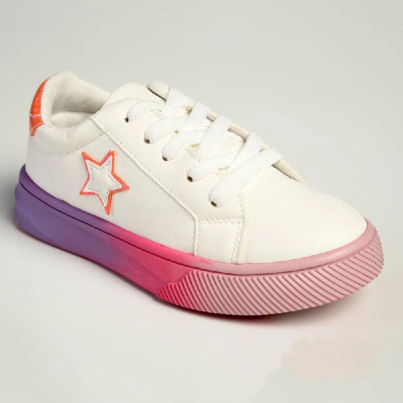 Women's Statement Boots Madison Kids Multi Colour Sole Sneaker - White Multi