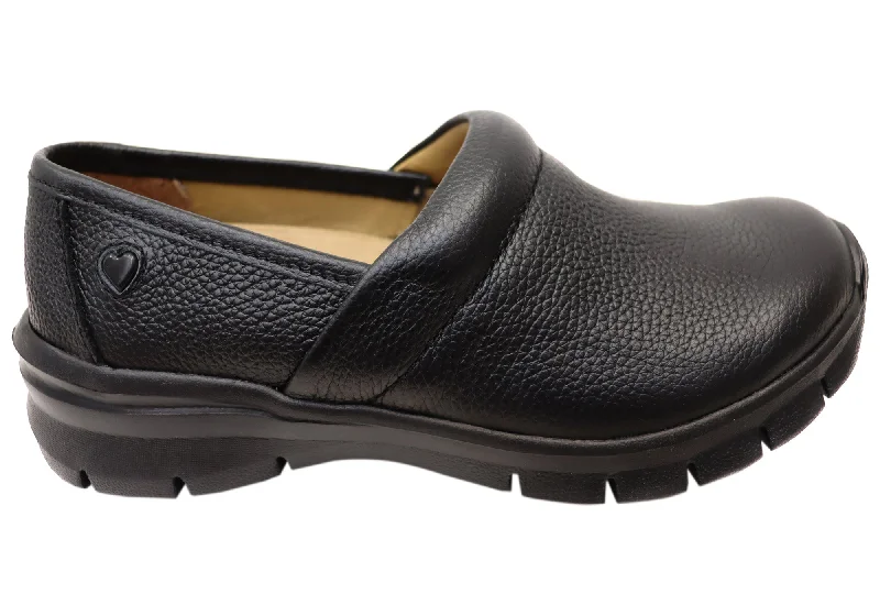 Season Offer Nurse Mates Libby Womens Comfortable Wide Fit Leather Slip On Shoes