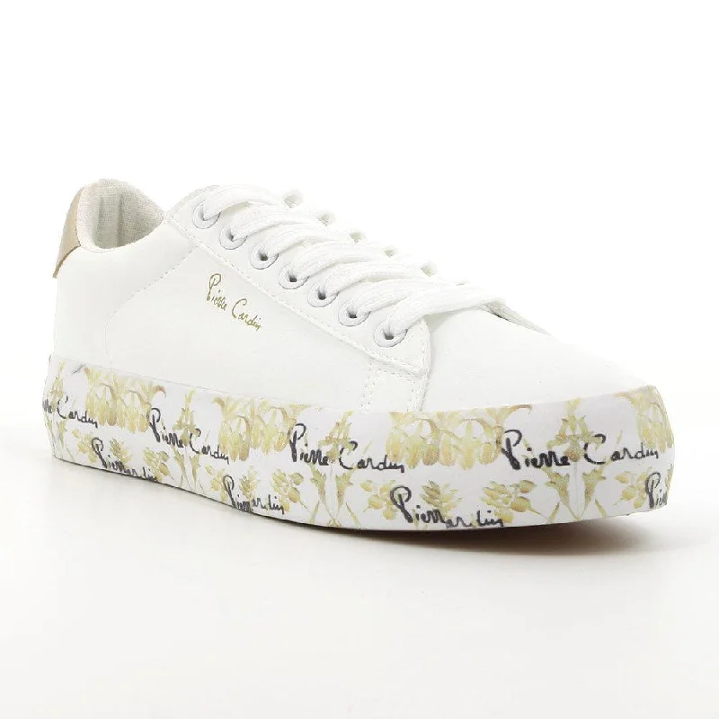 Stylish Shoe Discounts Pierre Cardin Fleur De Lis Sneaker - White