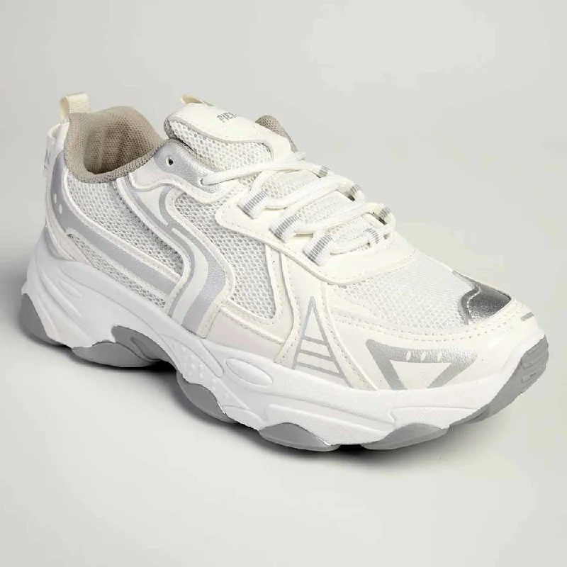 Stylish All-Day Wear Shoes Pierre Cardin Jogguese 1 Sneaker- White/Silver
