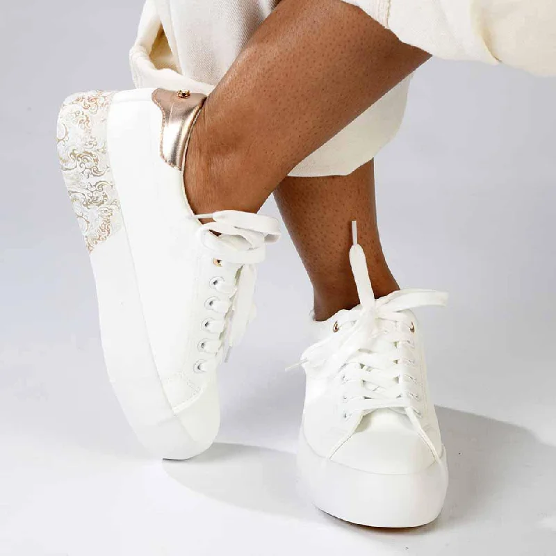 Trend Alert Pierre Cardin Paisley 2 Sneaker - White/Gold