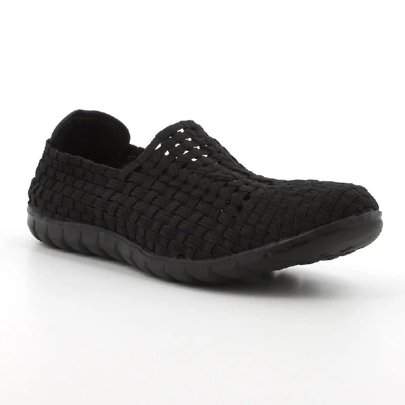 The Latest Fashion Trends Rock Spring Arbatax Woven Elasticated Slip On - Black