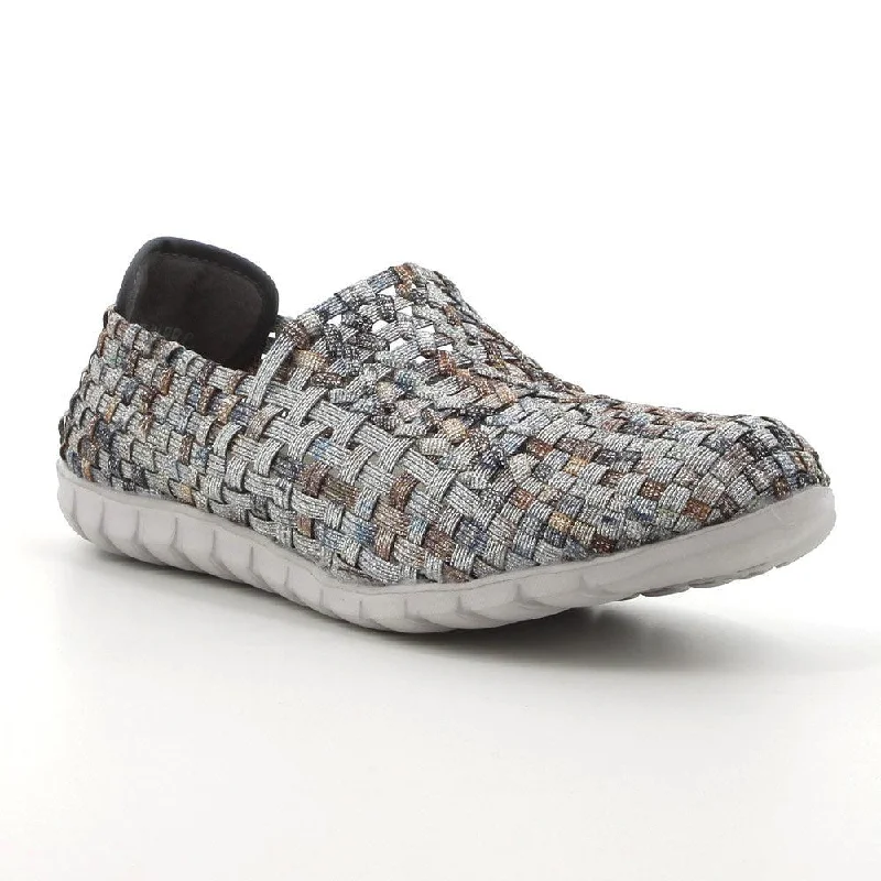 Gift Ideas Rock Spring Arbatax Woven Elasticated Slip On - Pewter Multi