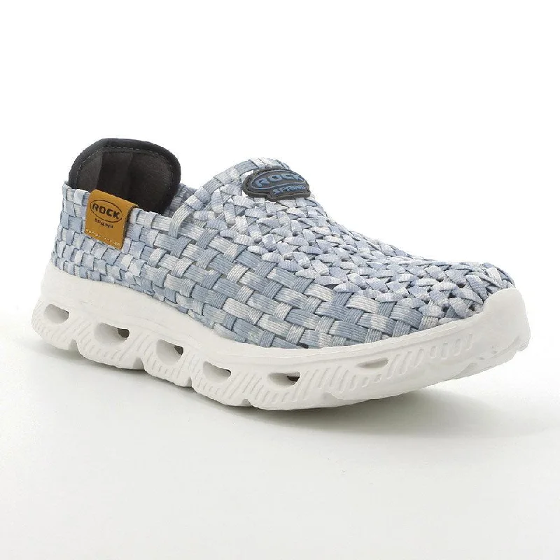 Designer Casual Shoes Rock Spring South Island Woven Slip On - Blue-Grey