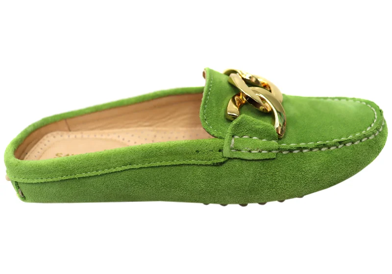 Classic Casual Shoes Sale Savelli Paula Womens Brazilian Leather Closed Toe Open Back Mules