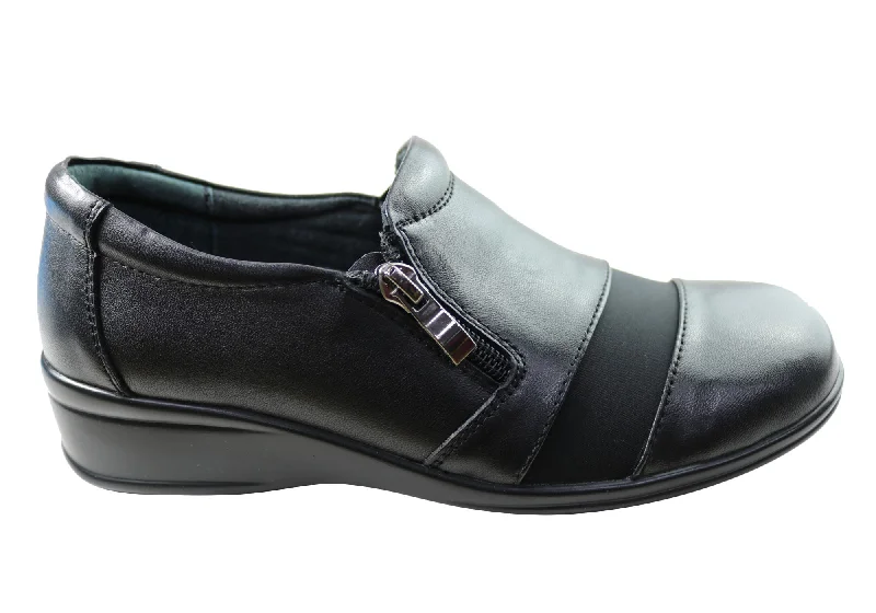 Luxury Formal Shoes Deals Scholl Orthaheel Leah Womens Comfortable Supportive Leather Shoes