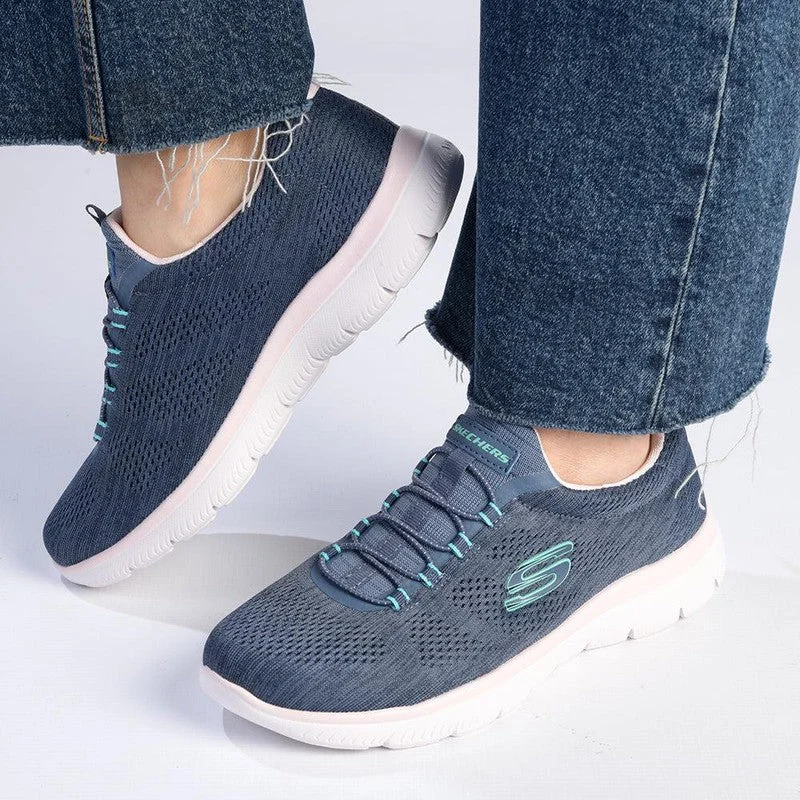 Outdoor Hiking Shoes Promotion Skechers Summits Sneaker - Navy / Mint