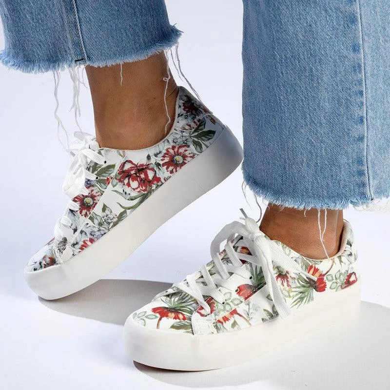 High-End Style Discounts Soft Style by Hush Puppies Fordan Floral Sneaker - White