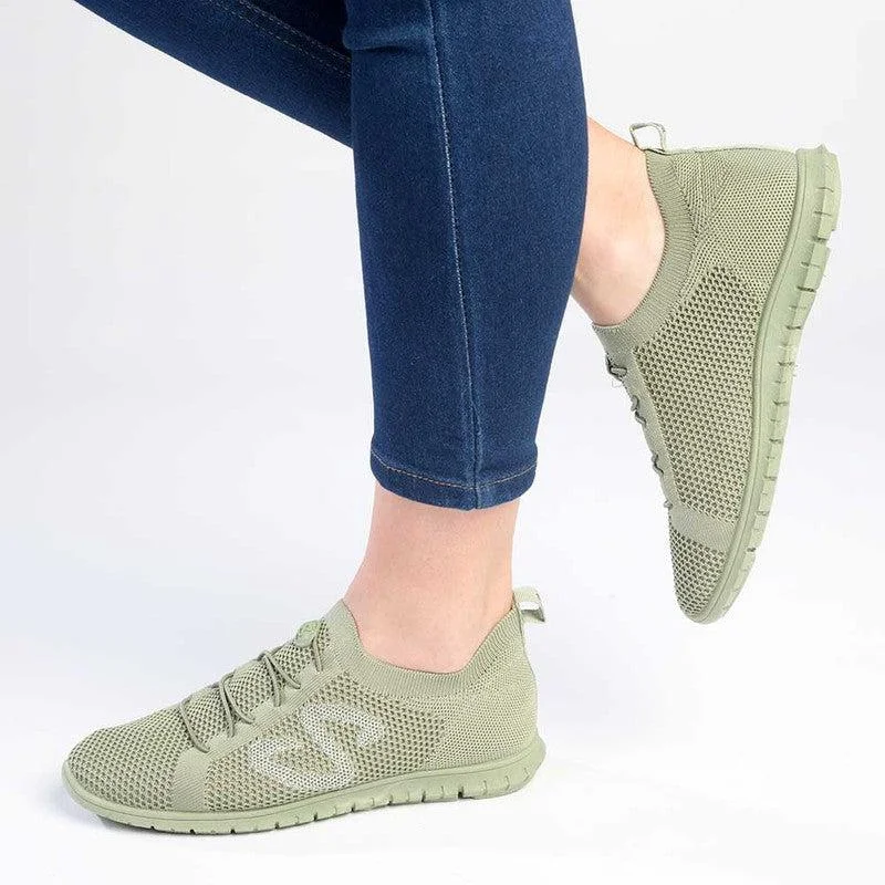 Women's Everyday Flats Soft Style by Hush Puppies Nansen Fly Knit Sneaker - Sage